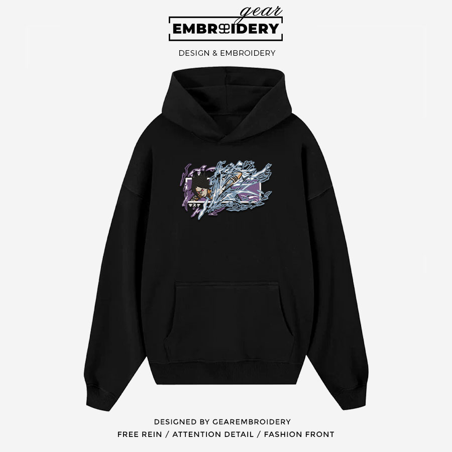 Sasuke chidori Naruto Anime Embroidered Design Personalized Embroidered T Shirt Sweatshirt Hoodie Clothing NRT230