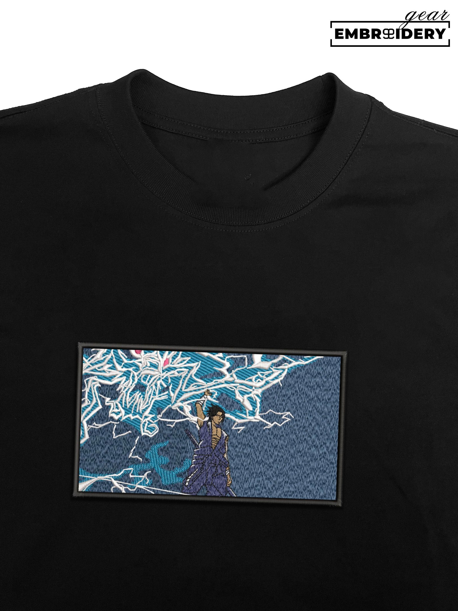 Sasuke attack Naruto Anime Embroidered Design Personalized Embroidered T Shirt Sweatshirt Hoodie Clothing NRT229