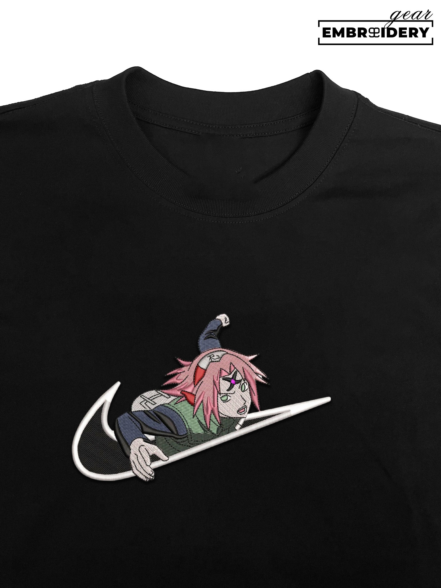 Sakura swoosh nike Naruto Anime Embroidered Design Personalized Embroidered T Shirt Sweatshirt Hoodie Clothing NRT227