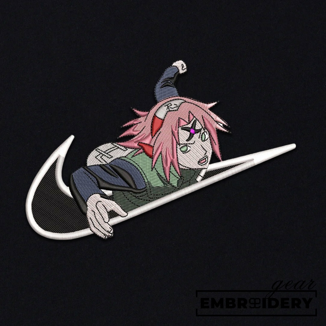 Sakura swoosh nike Naruto Anime Embroidered Design Personalized Embroidered T Shirt Sweatshirt Hoodie Clothing NRT227