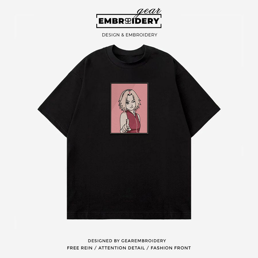 Sakura haruno Naruto Anime Embroidered Design Personalized Embroidered T Shirt Sweatshirt Hoodie Clothing NRT225