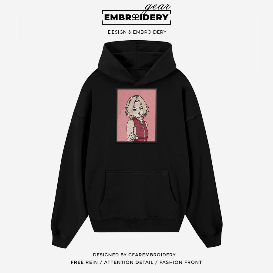 Sakura haruno Naruto Anime Embroidered Design Personalized Embroidered T Shirt Sweatshirt Hoodie Clothing NRT225
