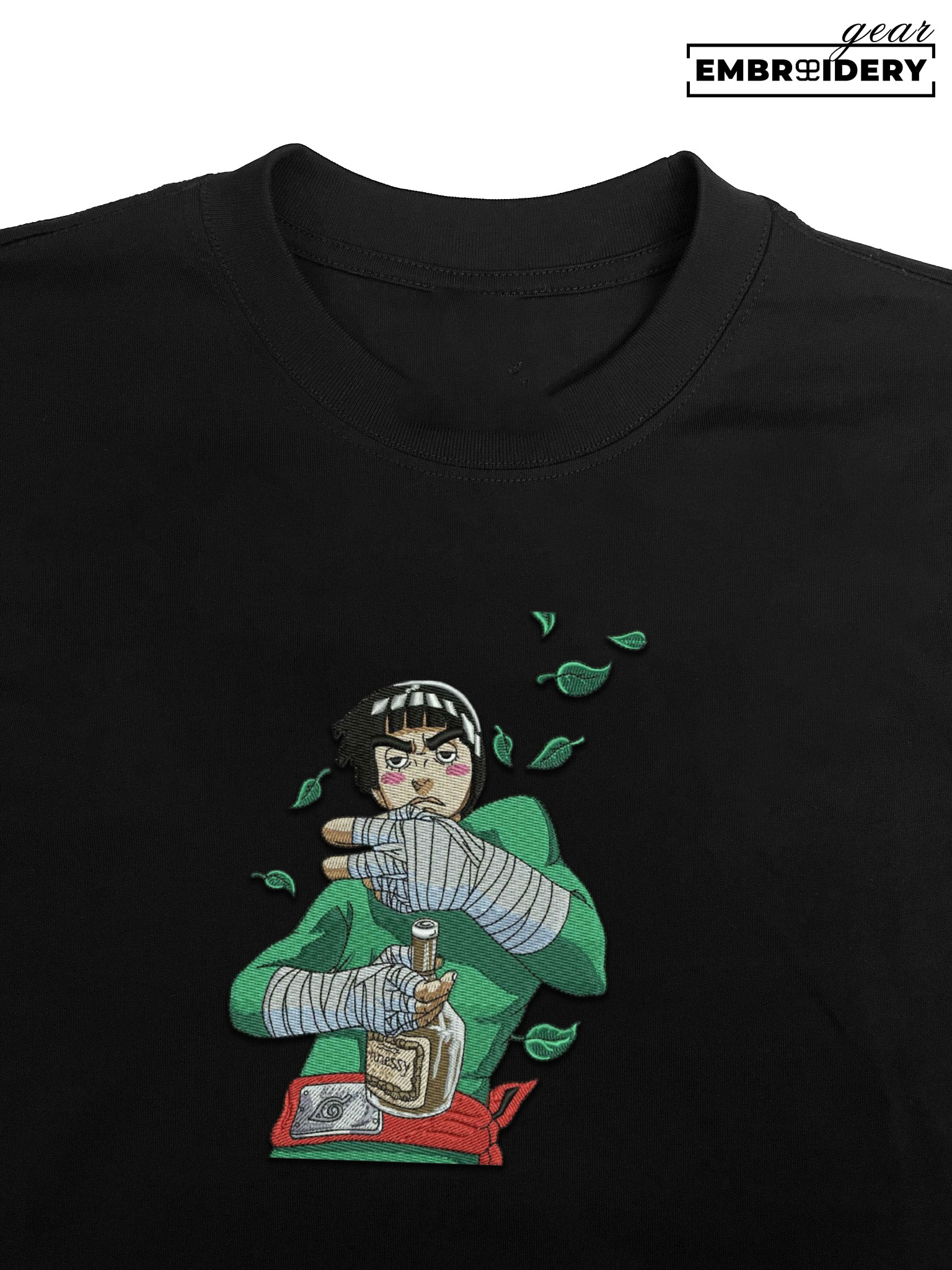 Rock lee drunk Naruto Anime Embroidered Design Personalized Embroidered T Shirt Sweatshirt Hoodie Clothing NRT222