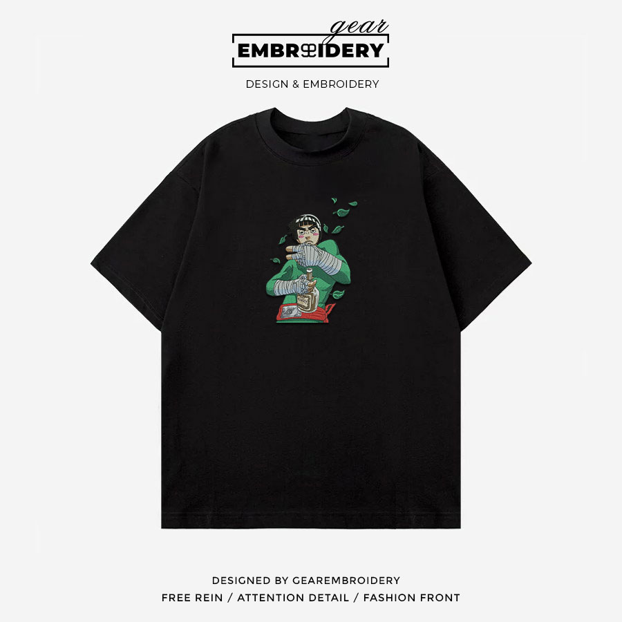 Rock lee drunk Naruto Anime Embroidered Design Personalized Embroidered T Shirt Sweatshirt Hoodie Clothing NRT222