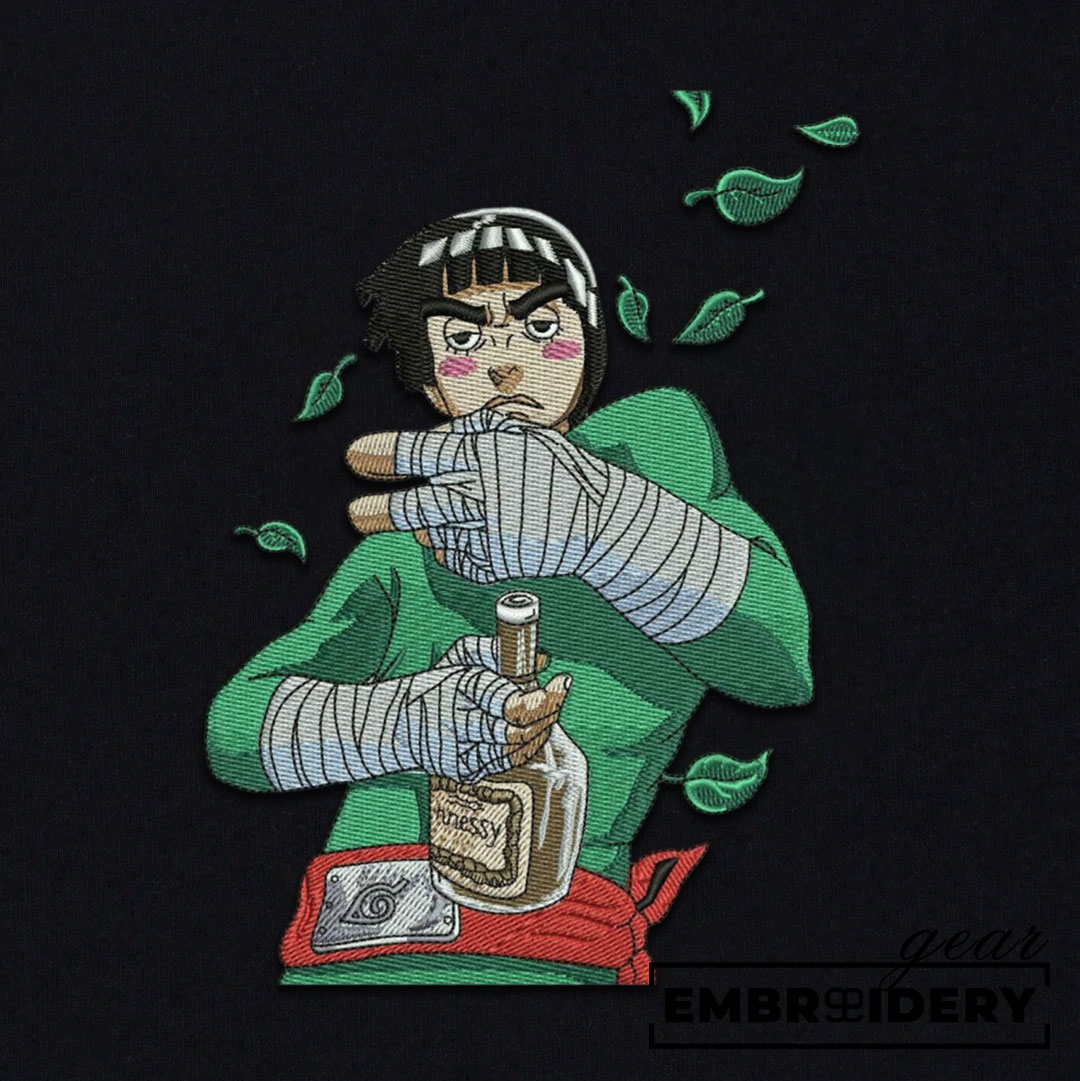 Rock lee drunk Naruto Anime Embroidered Design Personalized Embroidered T Shirt Sweatshirt Hoodie Clothing NRT222