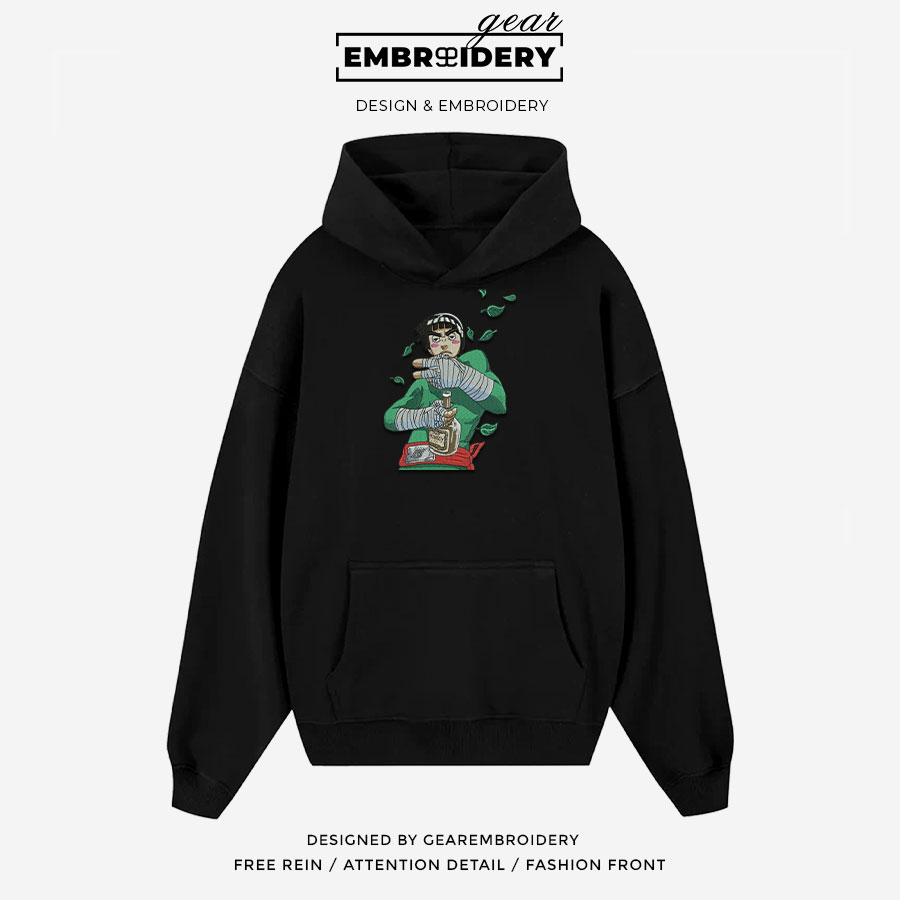 Rock lee drunk Naruto Anime Embroidered Design Personalized Embroidered T Shirt Sweatshirt Hoodie Clothing NRT222
