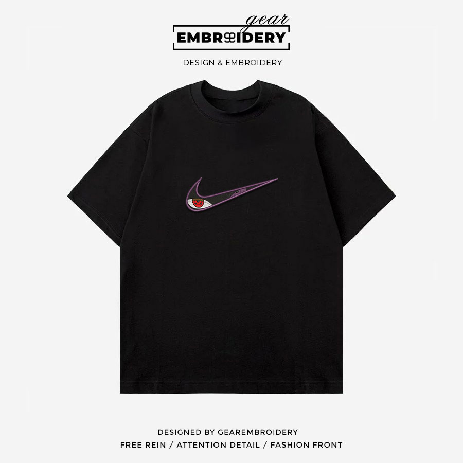 Rinnesharingan swoosh nike Naruto Anime Embroidered Design Personalized Embroidered T Shirt Sweatshirt Hoodie Clothing NRT221