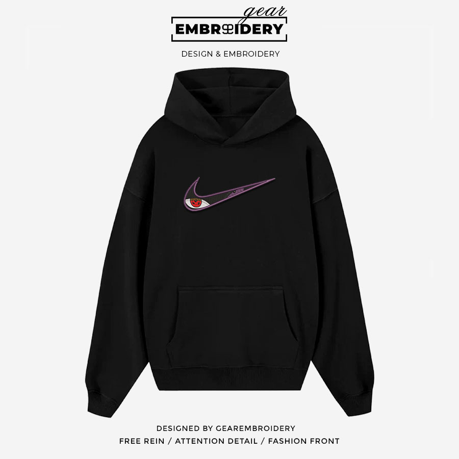 Rinnesharingan swoosh nike Naruto Anime Embroidered Design Personalized Embroidered T Shirt Sweatshirt Hoodie Clothing NRT221