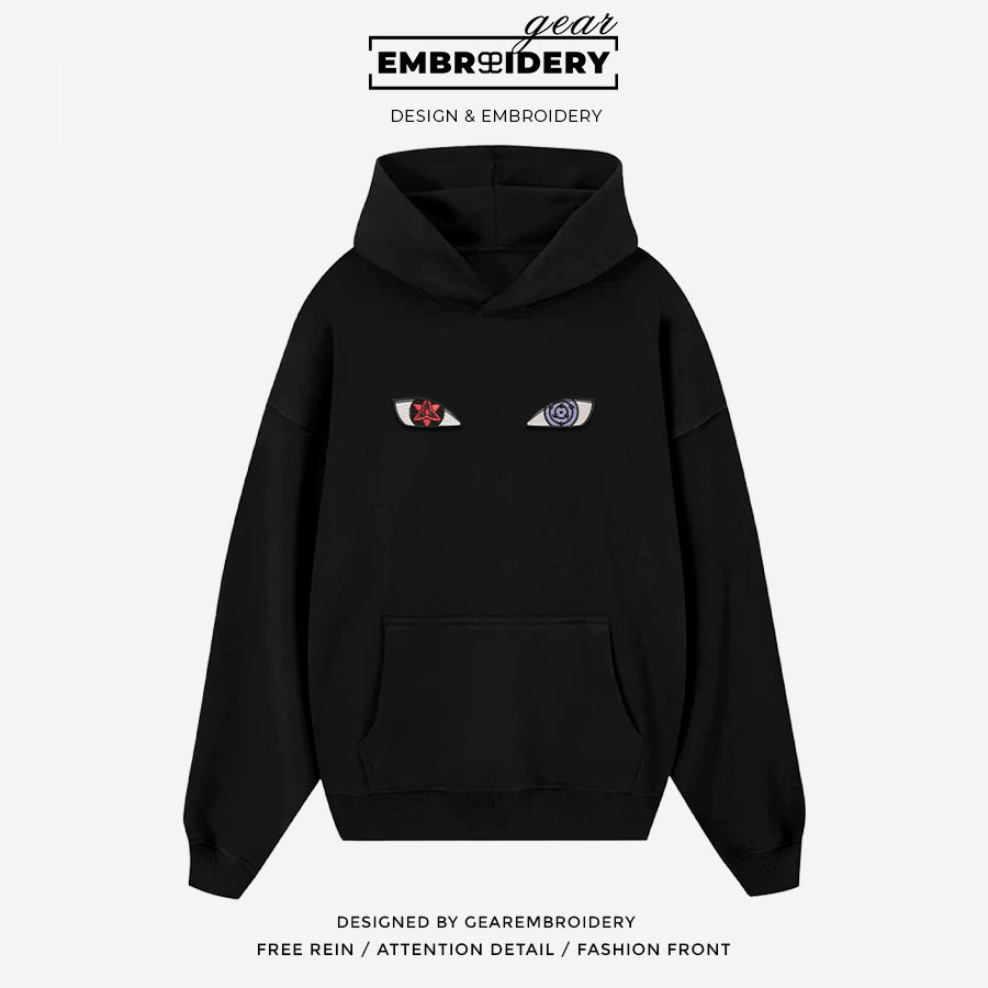 Rinnesharingan eyes Naruto Anime Embroidered Design Personalized Embroidered T Shirt Sweatshirt Hoodie Clothing NRT220