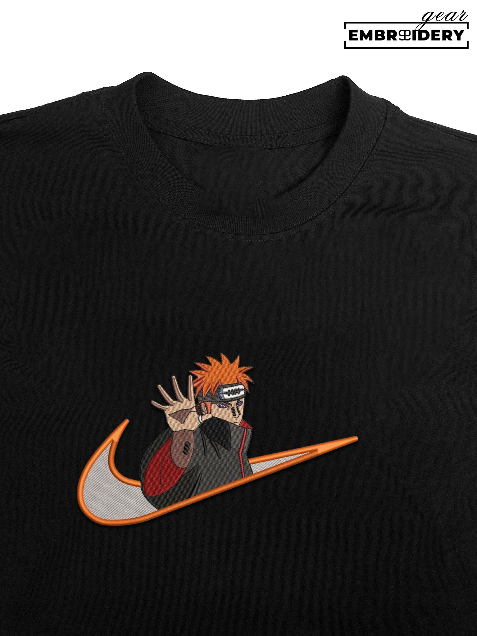 Pain swoosh nike Naruto Anime Embroidered Design Personalized Embroidered T Shirt Sweatshirt Hoodie Clothing NRT211