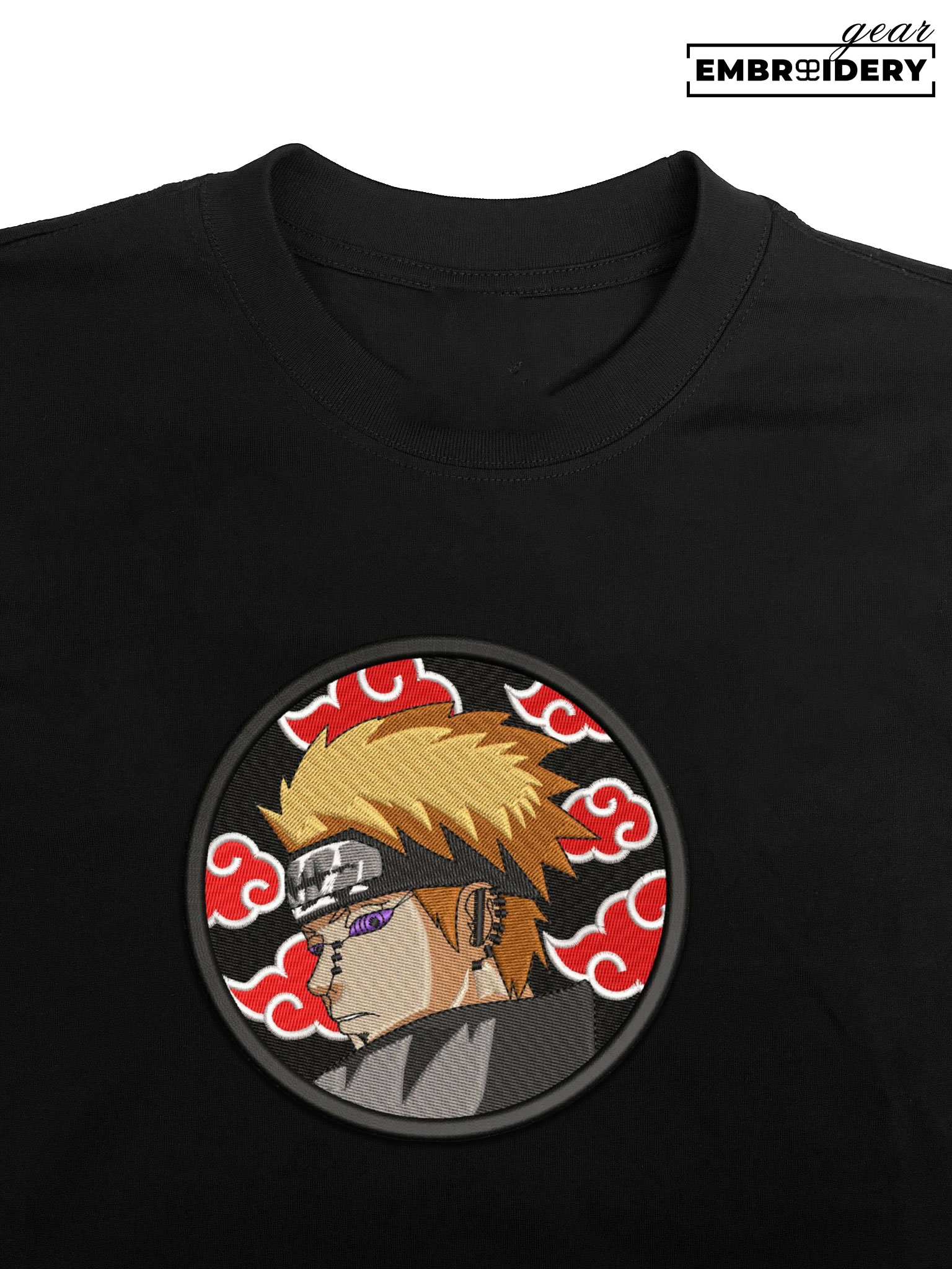 Pain akatsuki Naruto Anime Embroidered Design Personalized Embroidered T Shirt Sweatshirt Hoodie Clothing NRT204