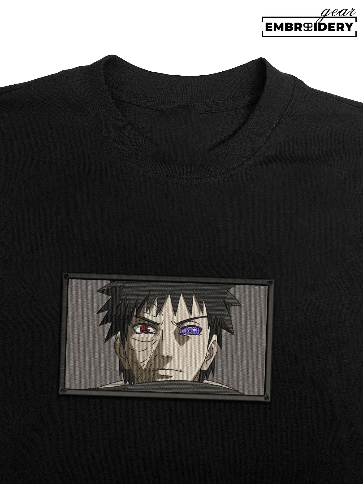 Obito uchiha Naruto Anime Embroidered Design Personalized Embroidered T Shirt Sweatshirt Hoodie Clothing NRT201