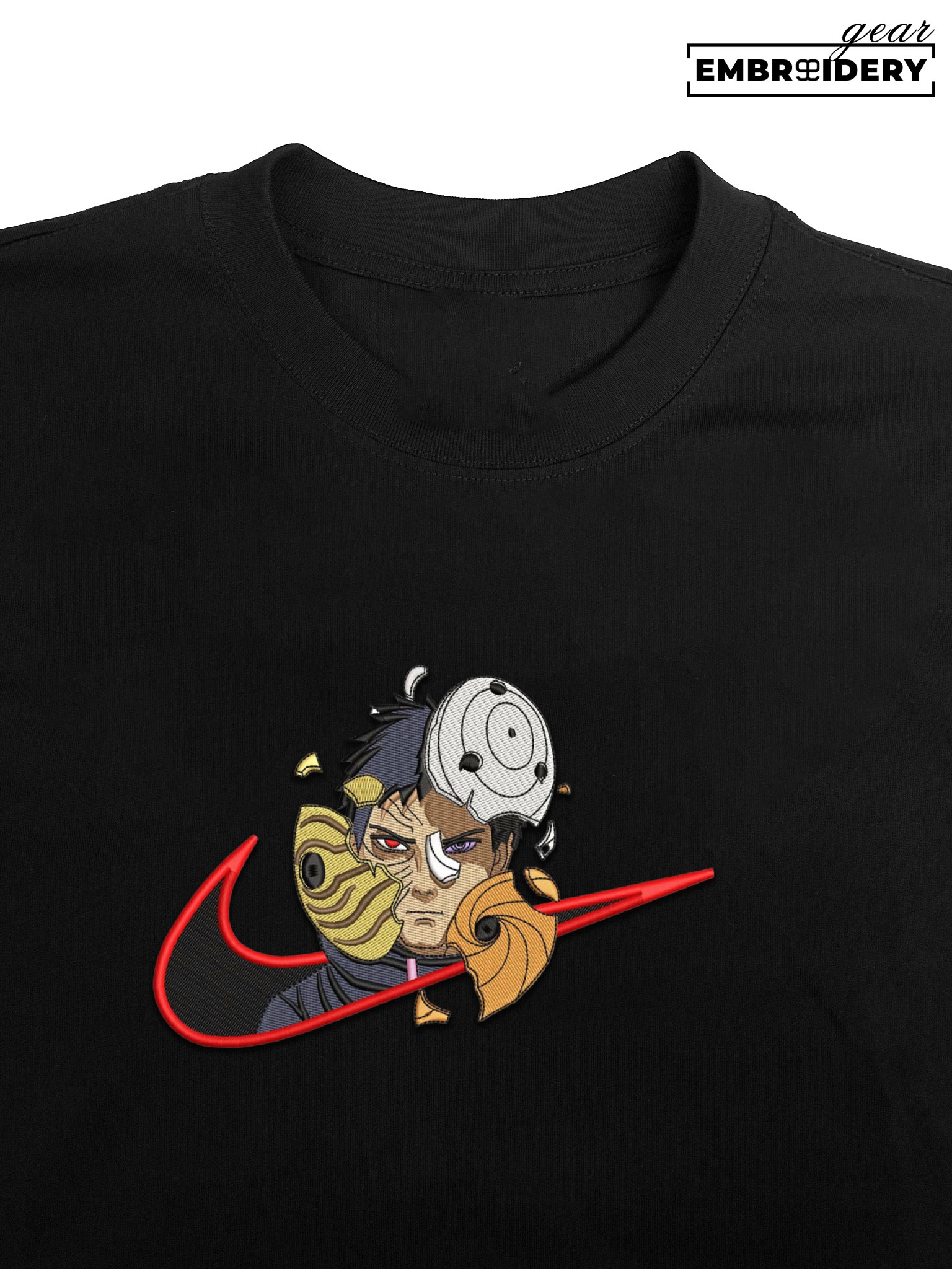 Obito swoosh nike Naruto Anime Embroidered Design Personalized Embroidered T Shirt Sweatshirt Hoodie Clothing NRT198