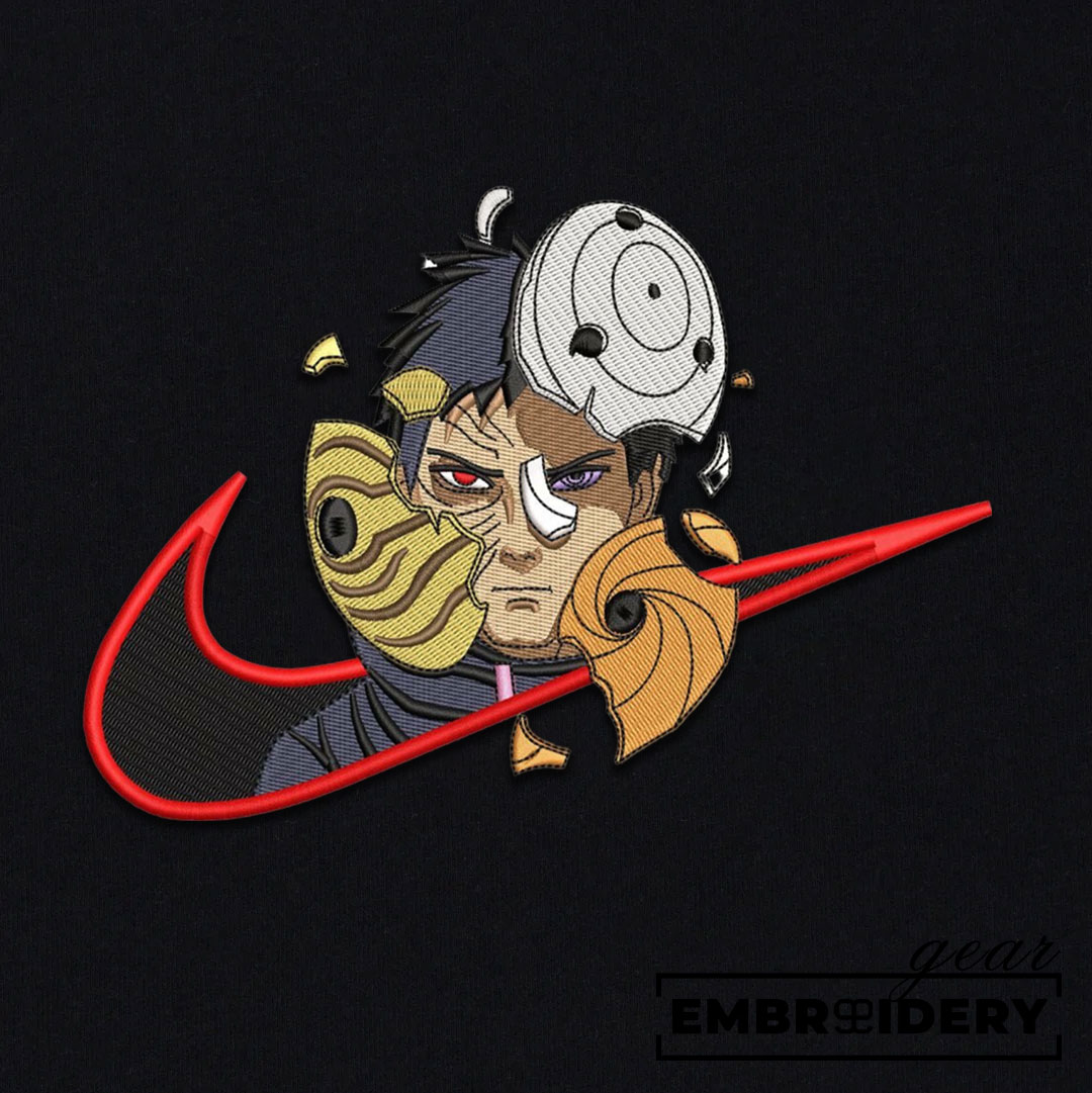 Obito swoosh nike Naruto Anime Embroidered Design Personalized Embroidered T Shirt Sweatshirt Hoodie Clothing NRT198