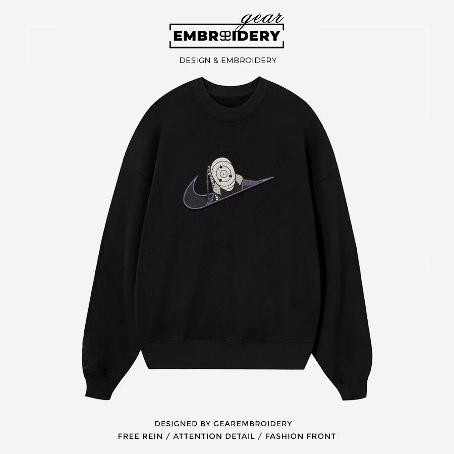 Obito swoosh nike Naruto Anime Embroidered Design Personalized Embroidered T Shirt Sweatshirt Hoodie Clothing NRT193