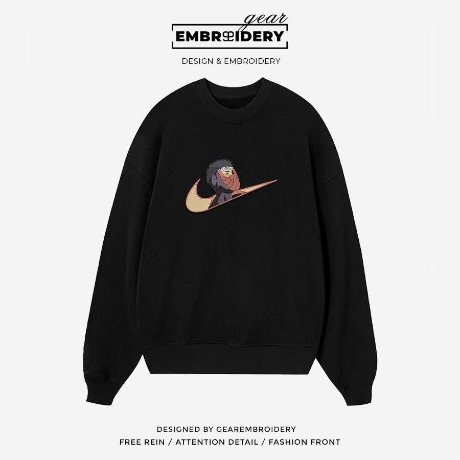 Obito swoosh nike Naruto Anime Embroidered Design Personalized Embroidered T Shirt Sweatshirt Hoodie Clothing NRT191