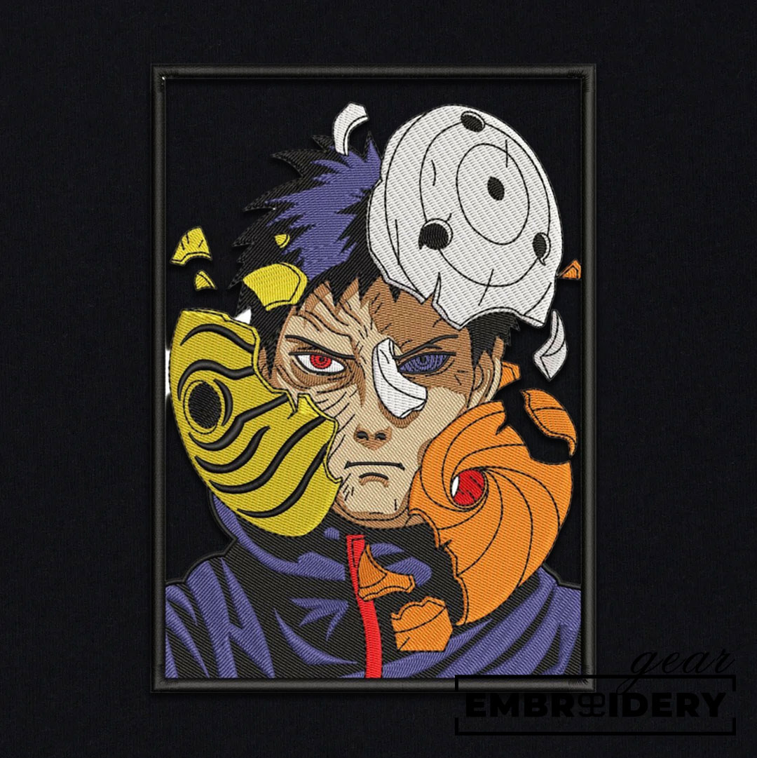 Obito masks Naruto Anime Embroidered Design Personalized Embroidered T Shirt Sweatshirt Hoodie Clothing NRT187