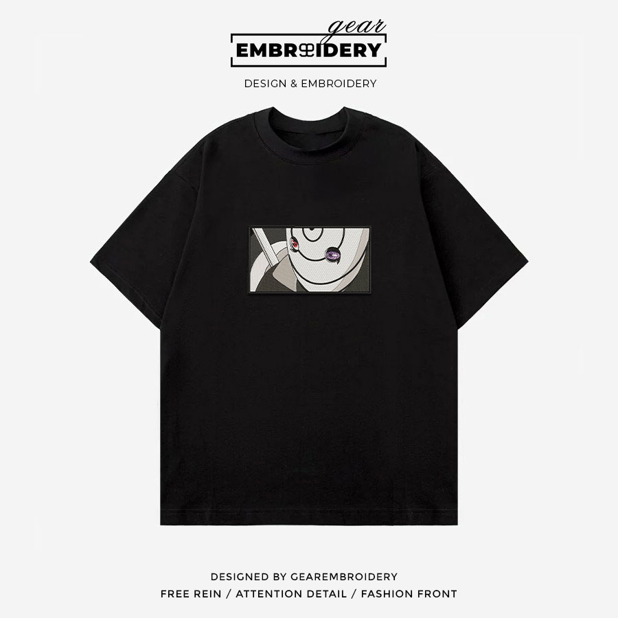 Obito mask Naruto Anime Embroidered Design Personalized Embroidered T Shirt Sweatshirt Hoodie Clothing NRT186