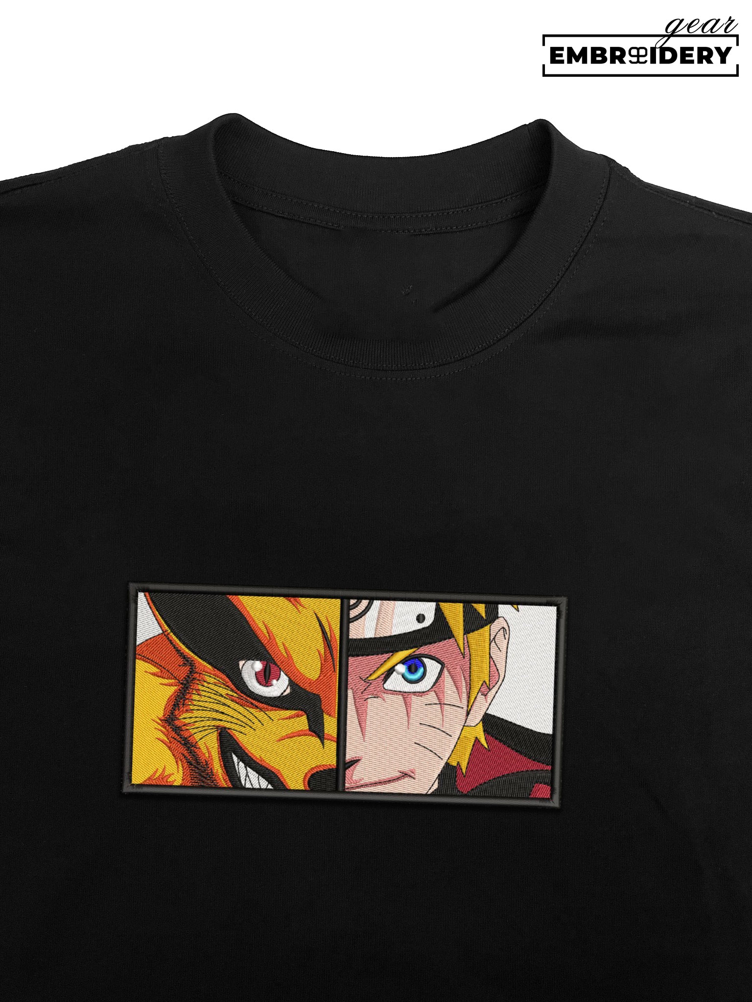 Naruto x Kurama Naruto Anime Embroidered Design Personalized Embroidered T Shirt Sweatshirt Hoodie Clothing NRT179