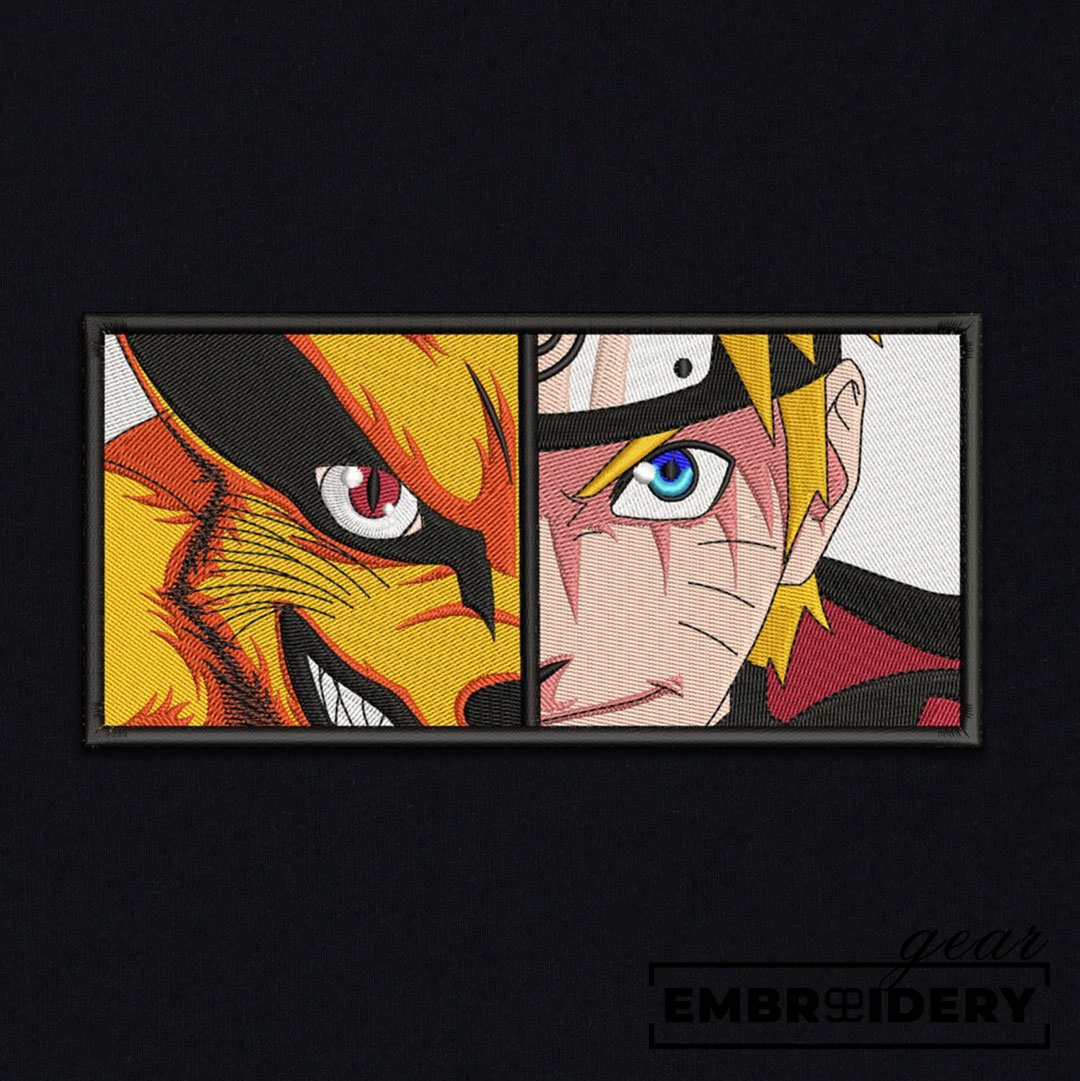 Naruto x Kurama Naruto Anime Embroidered Design Personalized Embroidered T Shirt Sweatshirt Hoodie Clothing NRT179