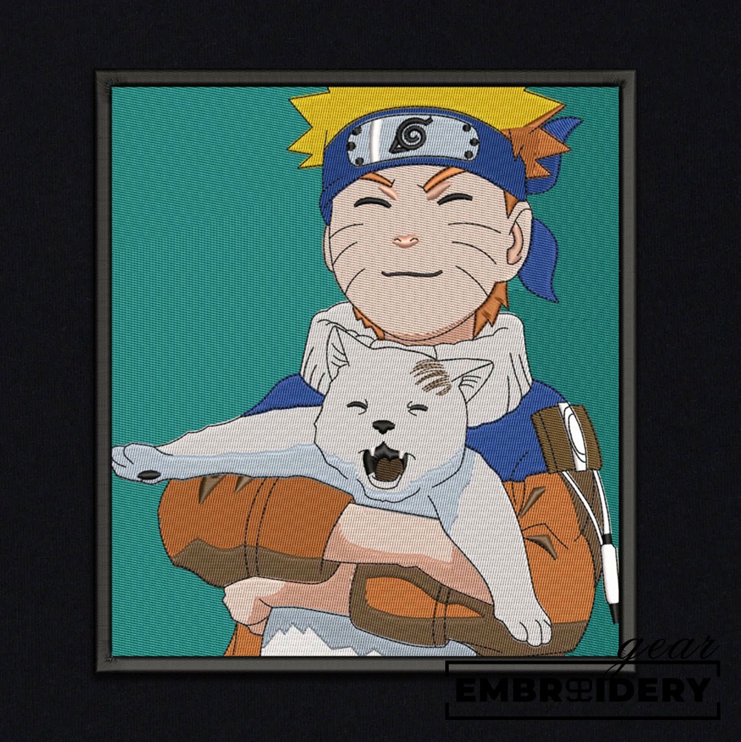 Naruto with cat Naruto Anime Embroidered Design Personalized Embroidered T Shirt Sweatshirt Hoodie Clothing NRT178