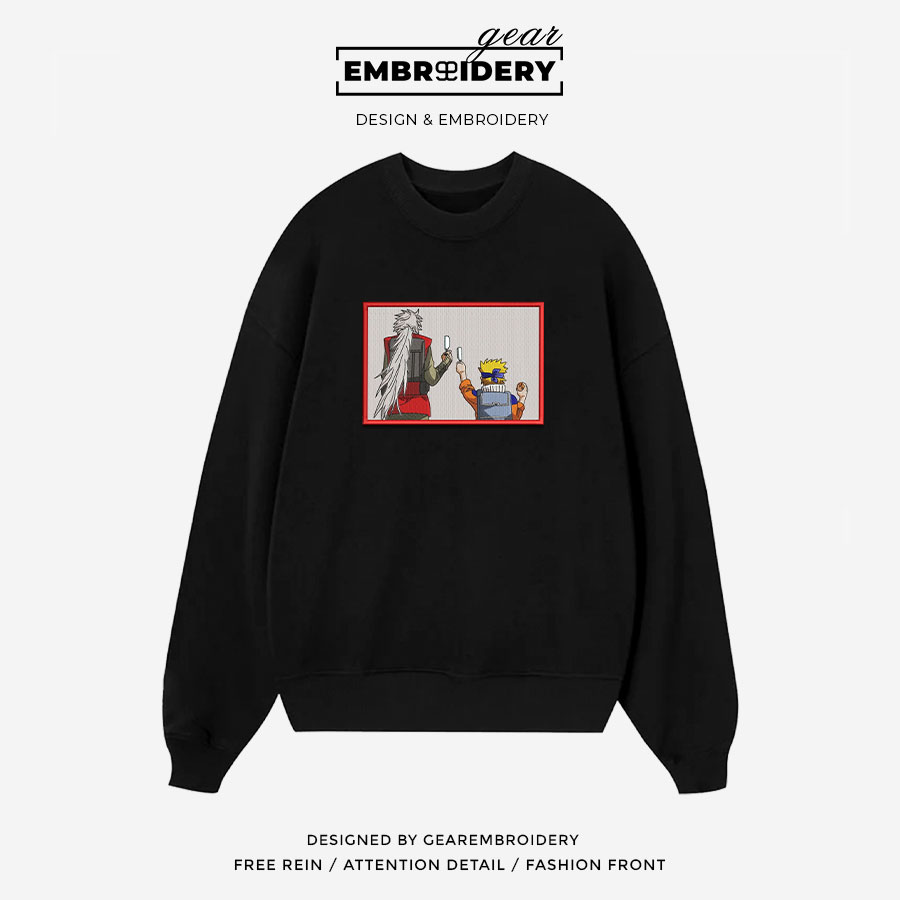 Naruto x Jiraiya Naruto Anime Embroidered Design Personalized Embroidered T Shirt Sweatshirt Hoodie Clothing NRT163