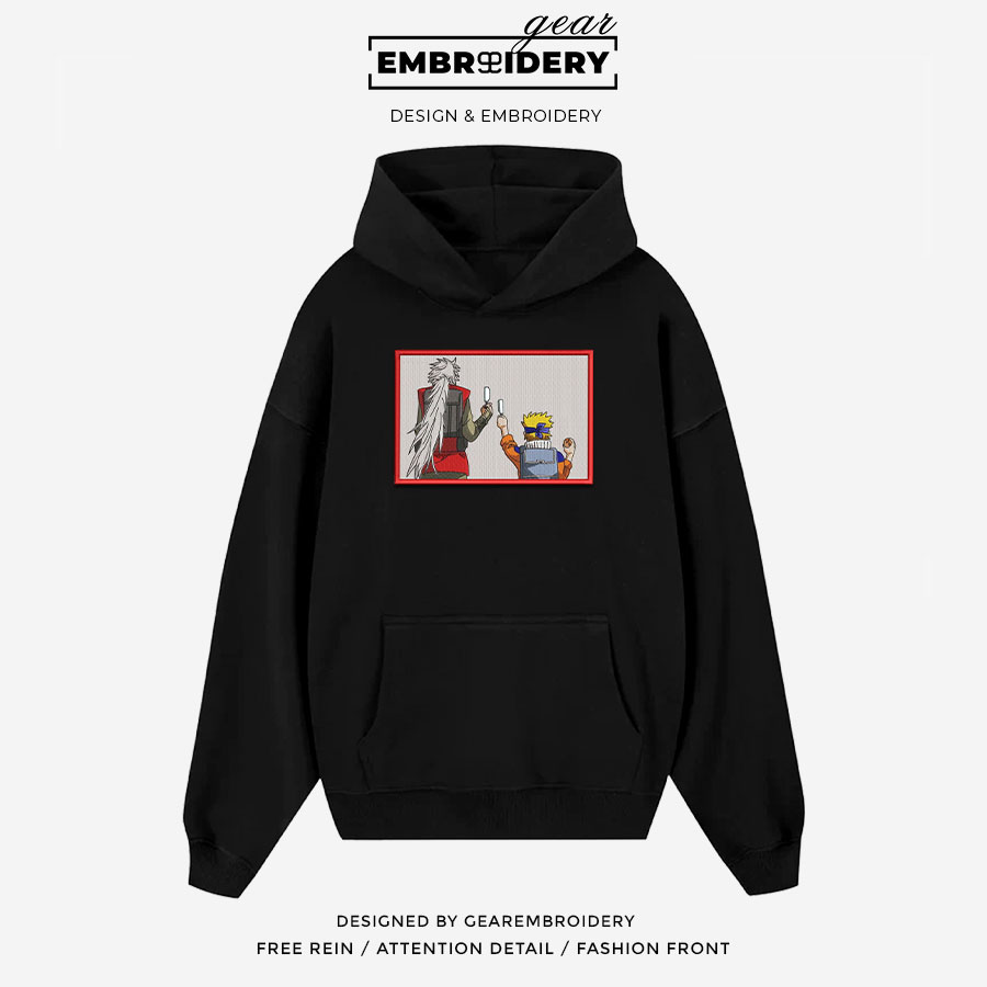 Naruto x Jiraiya Naruto Anime Embroidered Design Personalized Embroidered T Shirt Sweatshirt Hoodie Clothing NRT163
