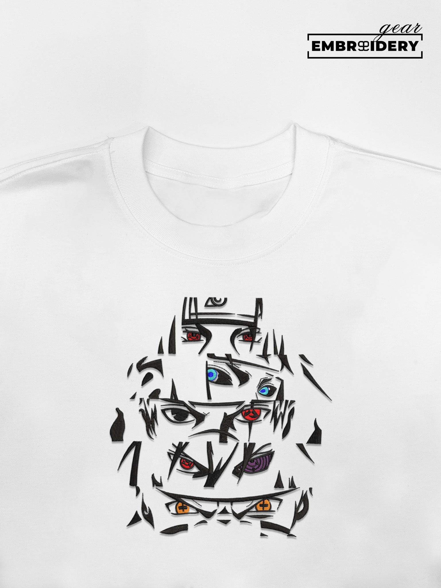 Naruto character eyes Naruto Anime Embroidered Design Personalized Embroidered T Shirt Sweatshirt Hoodie Clothing NRT149