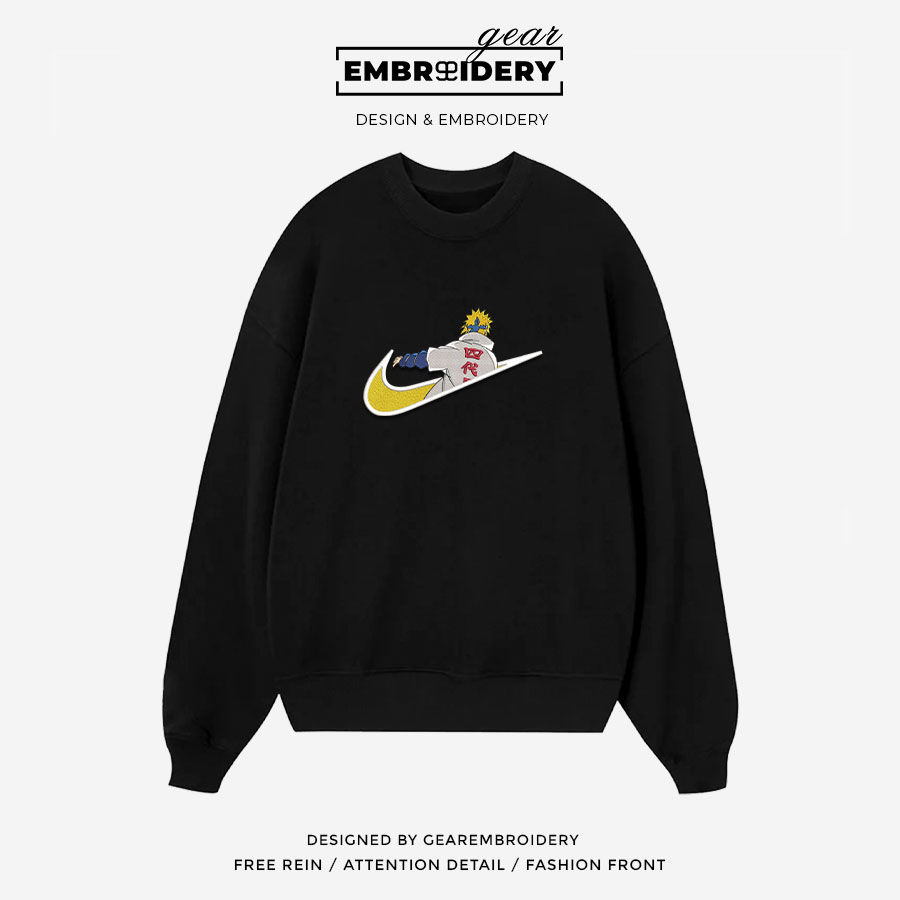 Minato swoosh nike Naruto Anime Embroidered Design Personalized Embroidered T Shirt Sweatshirt Hoodie Clothing NRT144