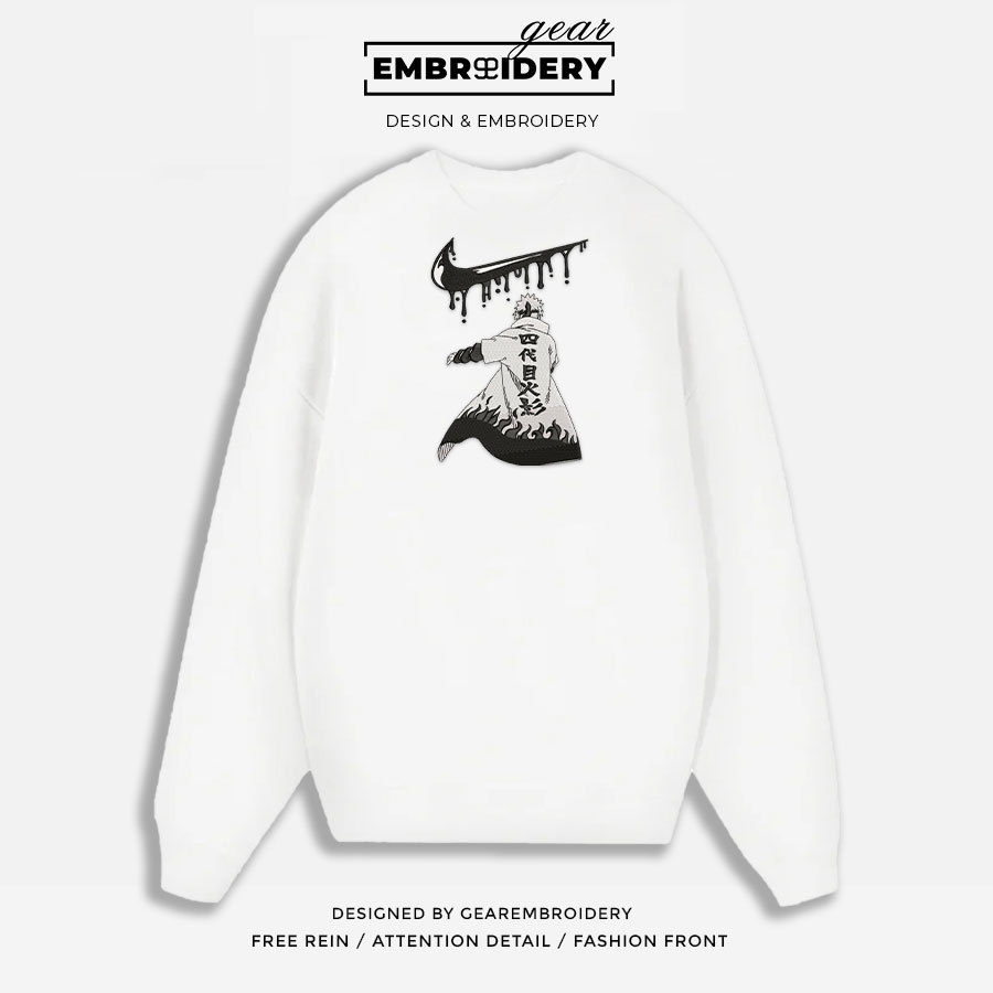 Minato swoosh nike Naruto Anime Embroidered Design Personalized Embroidered T Shirt Sweatshirt Hoodie Clothing NRT143