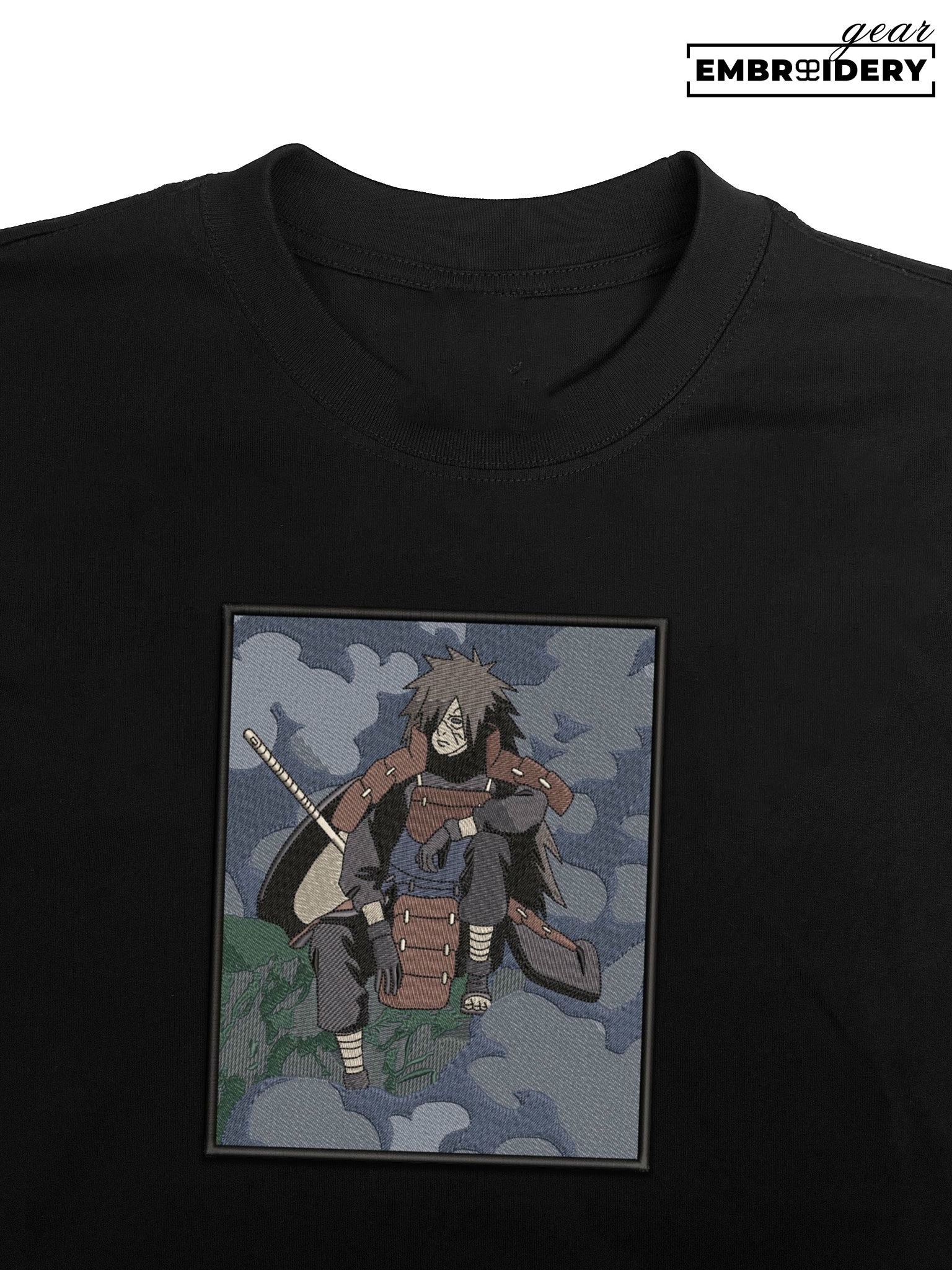 Madara uchiha Naruto Anime Embroidered Design Personalized Embroidered T Shirt Sweatshirt Hoodie Clothing NRT133