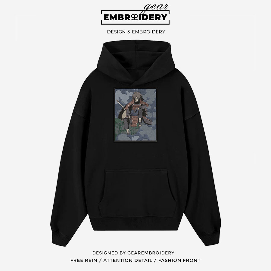 Madara uchiha Naruto Anime Embroidered Design Personalized Embroidered T Shirt Sweatshirt Hoodie Clothing NRT133