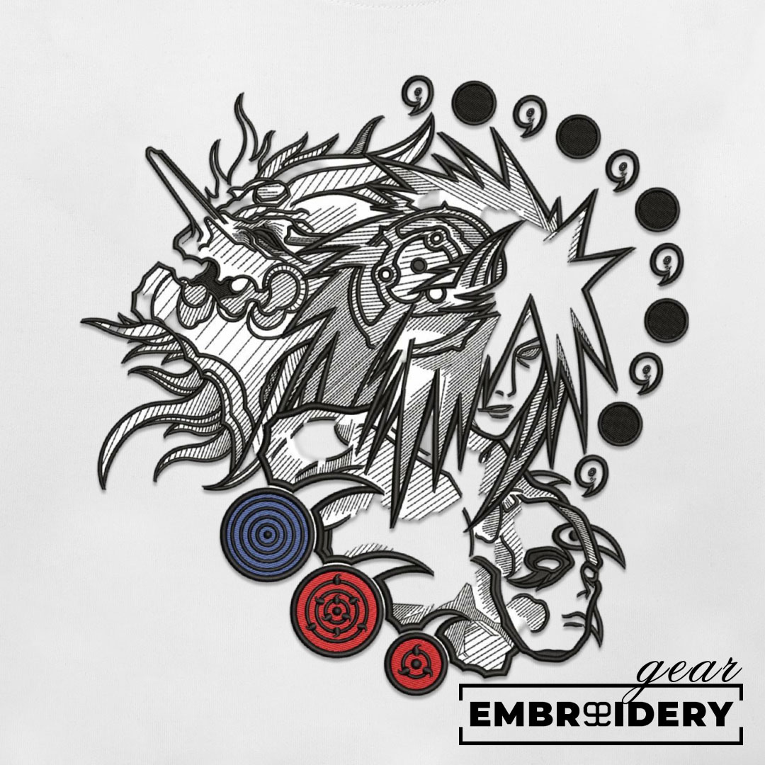 Madara uchiha Naruto Anime Embroidered Design Personalized Embroidered T Shirt Sweatshirt Hoodie Clothing NRT131