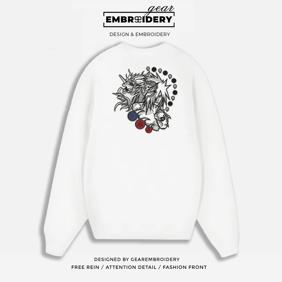 Madara uchiha Naruto Anime Embroidered Design Personalized Embroidered T Shirt Sweatshirt Hoodie Clothing NRT131