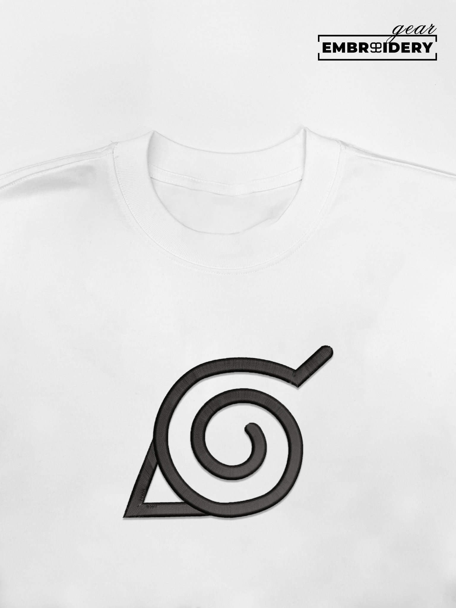 Leaf logo Naruto Anime Embroidered Design Personalized Embroidered T Shirt Sweatshirt Hoodie Clothing NRT120