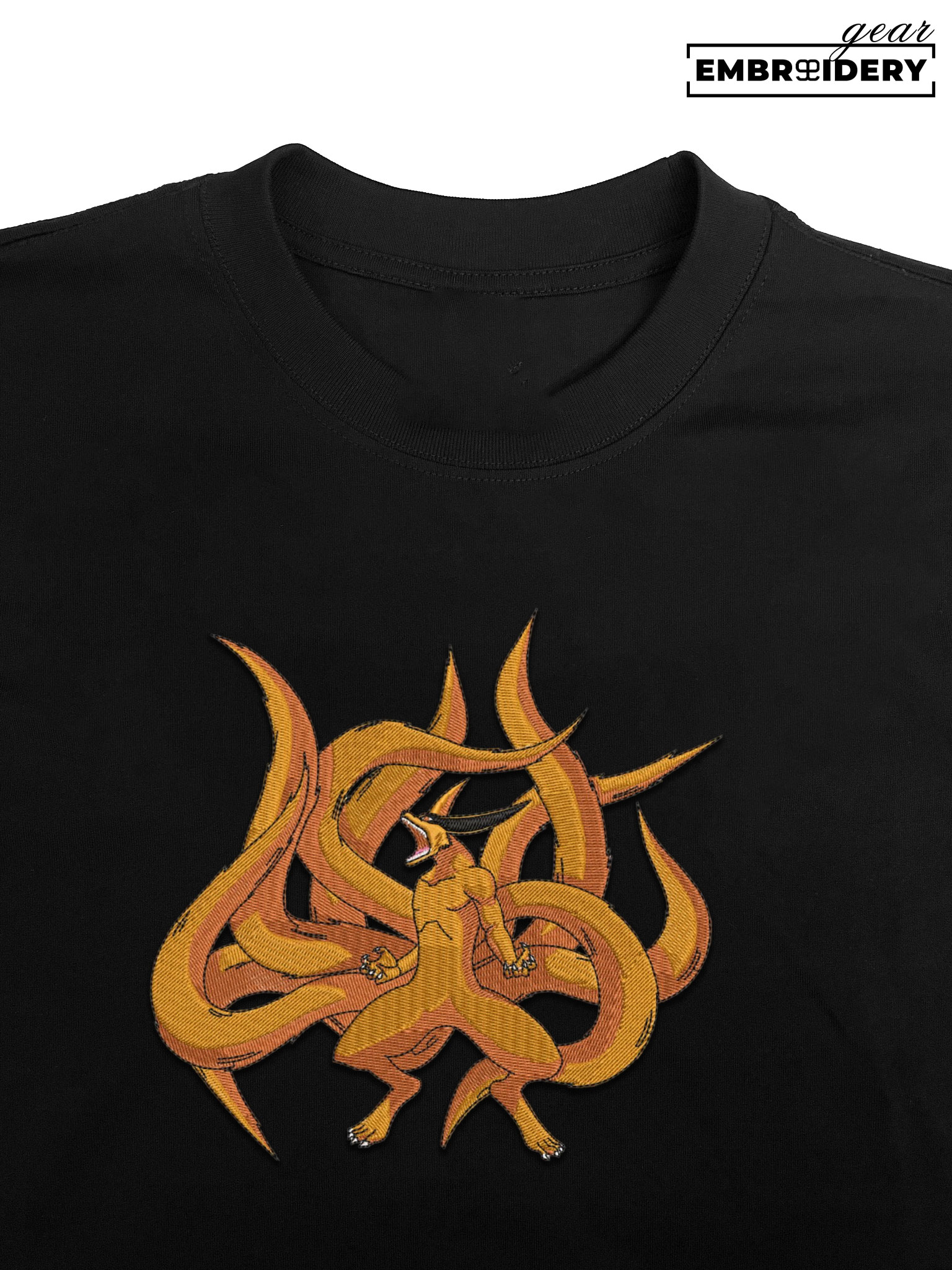 Kurama nine tails Naruto Anime Embroidered Design Personalized Embroidered T Shirt Sweatshirt Hoodie Clothing NRT118