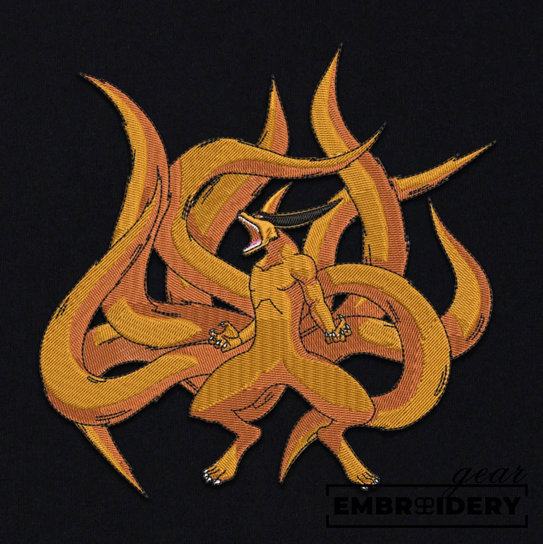 Kurama nine tails Naruto Anime Embroidered Design Personalized Embroidered T Shirt Sweatshirt Hoodie Clothing NRT118