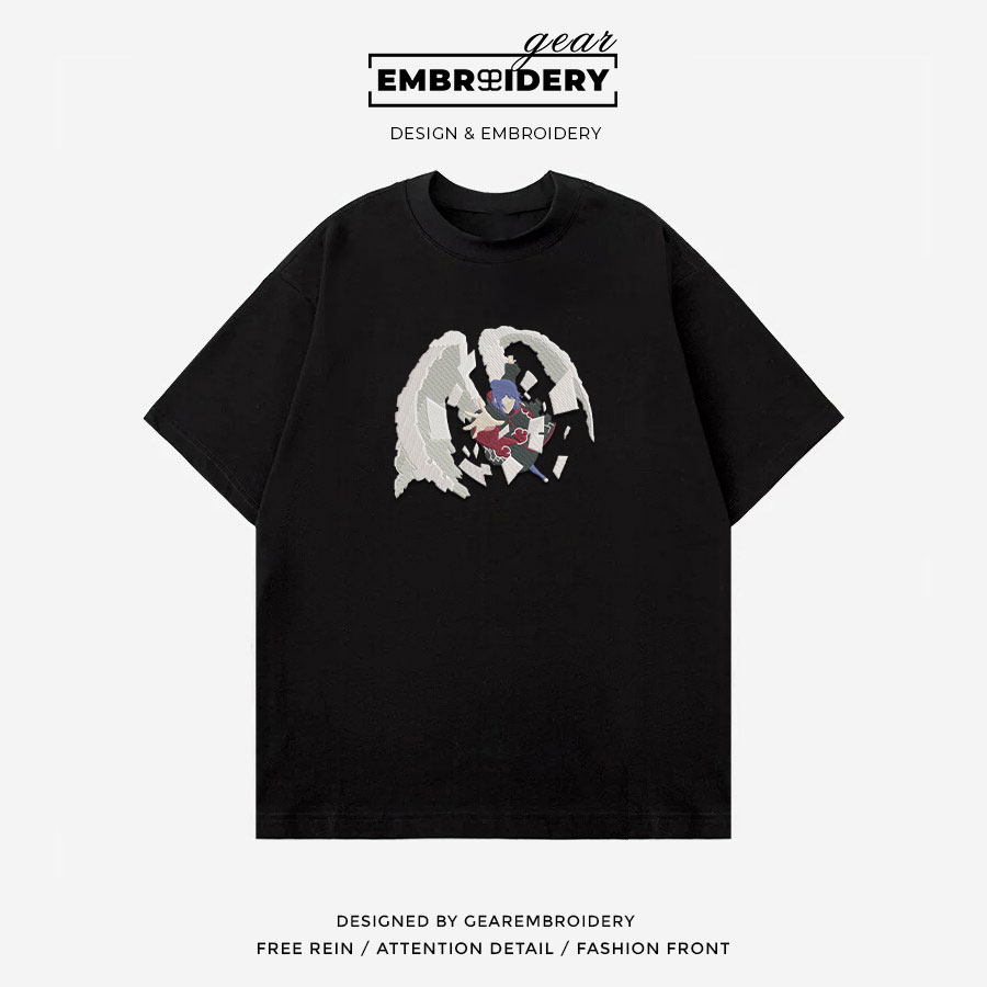 Konan wings Naruto Anime Embroidered Design Personalized Embroidered T Shirt Sweatshirt Hoodie Clothing NRT116