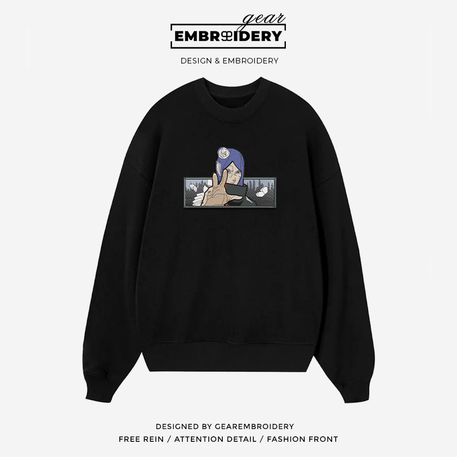 Konan Naruto Anime Embroidered Design Personalized Embroidered T Shirt Sweatshirt Hoodie Clothing NRT115