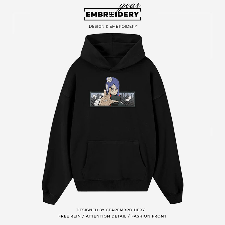 Konan Naruto Anime Embroidered Design Personalized Embroidered T Shirt Sweatshirt Hoodie Clothing NRT115