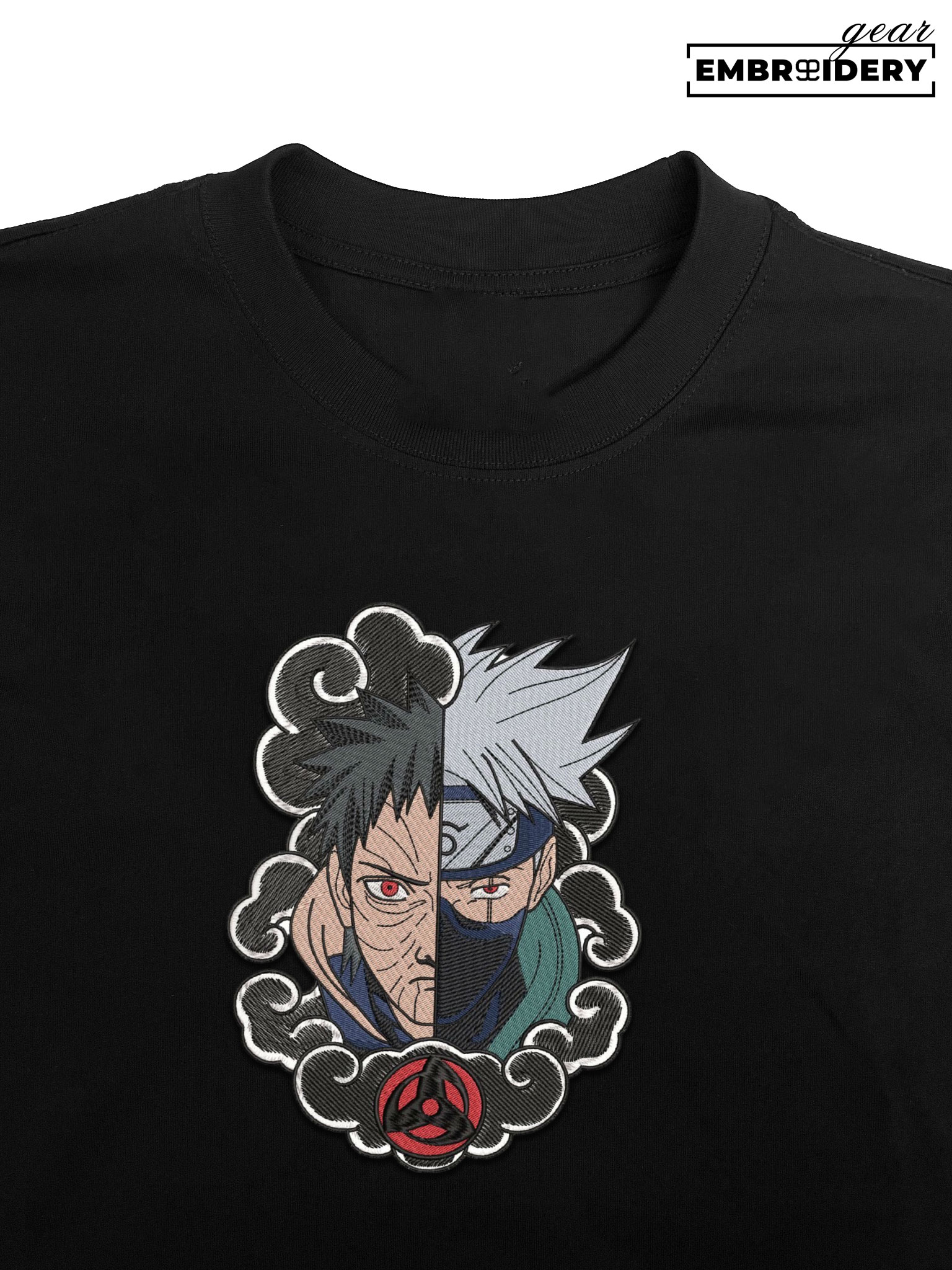 Kakashi x Obito Naruto Anime Embroidered Design Personalized Embroidered T Shirt Sweatshirt Hoodie Clothing NRT112