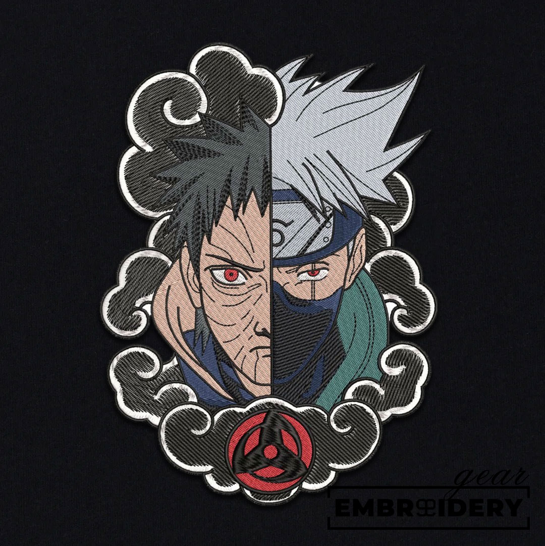 Kakashi x Obito Naruto Anime Embroidered Design Personalized Embroidered T Shirt Sweatshirt Hoodie Clothing NRT112