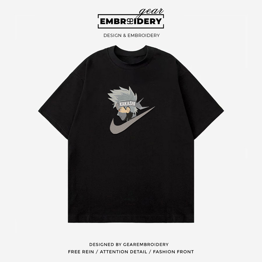 Kakashi swoosh nike Naruto Anime Embroidered Design Personalized Embroidered T Shirt Sweatshirt Hoodie Clothing NRT109