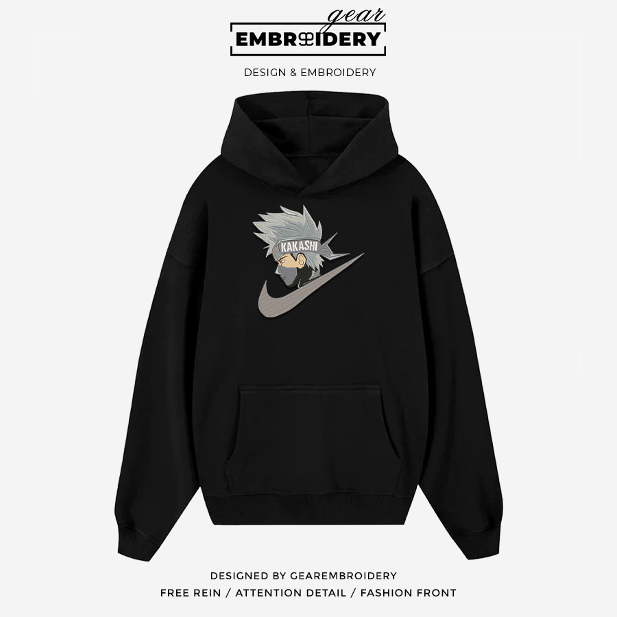 Kakashi swoosh nike Naruto Anime Embroidered Design Personalized Embroidered T Shirt Sweatshirt Hoodie Clothing NRT109