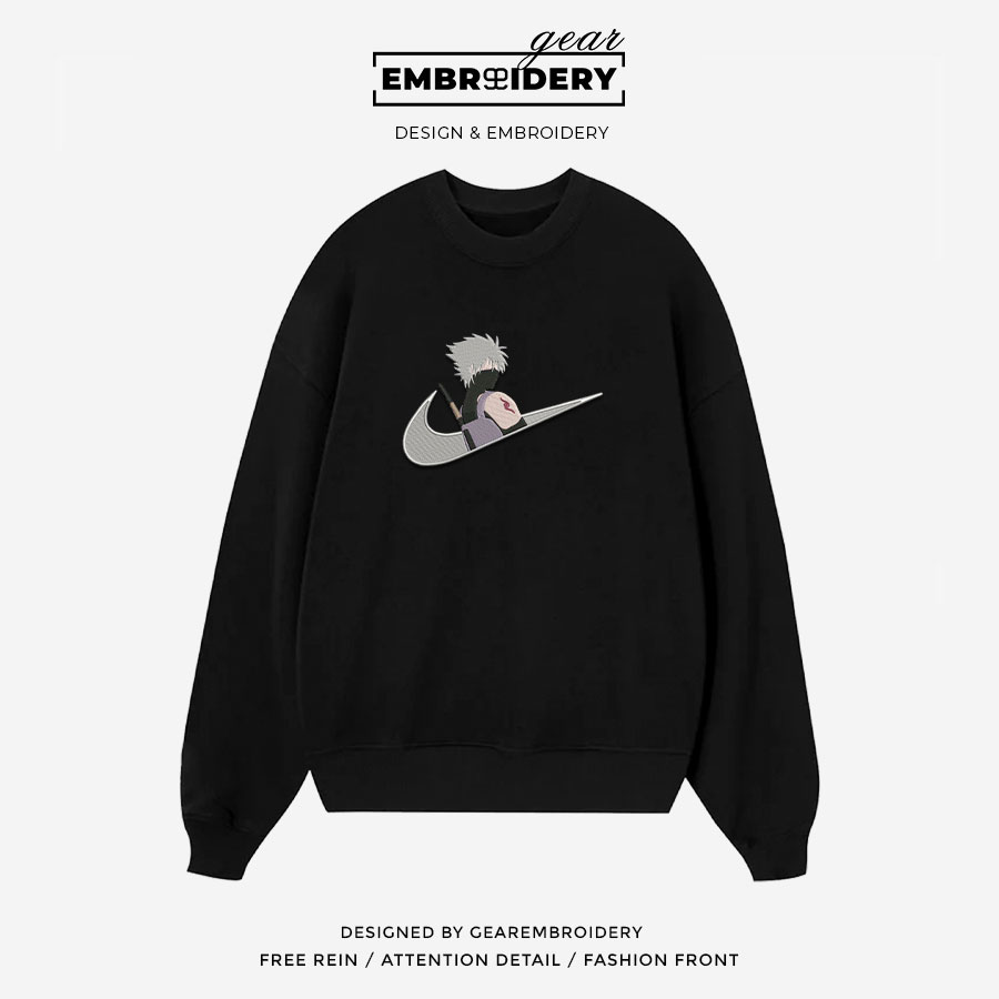 Kakashi swoosh nike Naruto Anime Embroidered Design Personalized Embroidered T Shirt Sweatshirt Hoodie Clothing NRT106