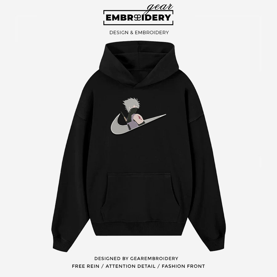 Kakashi swoosh nike Naruto Anime Embroidered Design Personalized Embroidered T Shirt Sweatshirt Hoodie Clothing NRT106