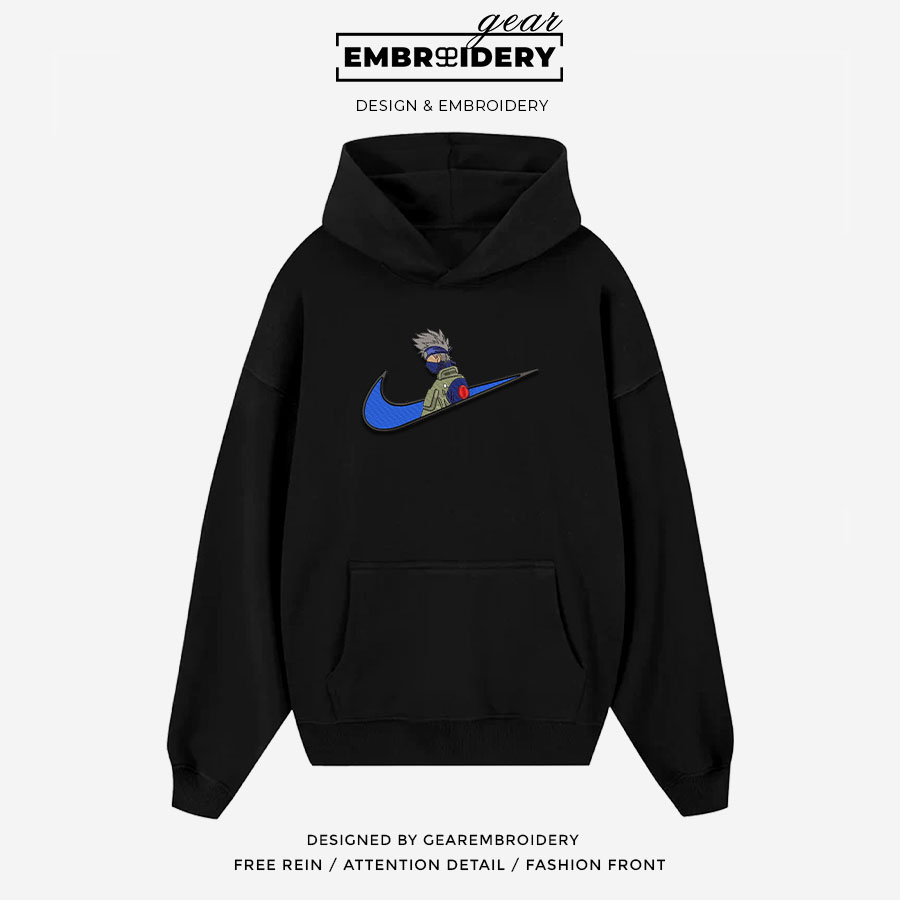 Kakashi swoosh nike Naruto Anime Embroidered Design Personalized Embroidered T Shirt Sweatshirt Hoodie Clothing NRT104