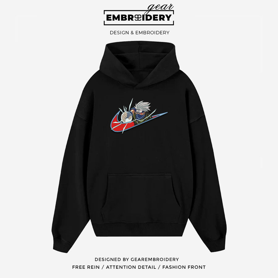 Kakashi swoosh nike Naruto Anime Embroidered Design Personalized Embroidered T Shirt Sweatshirt Hoodie Clothing NRT103