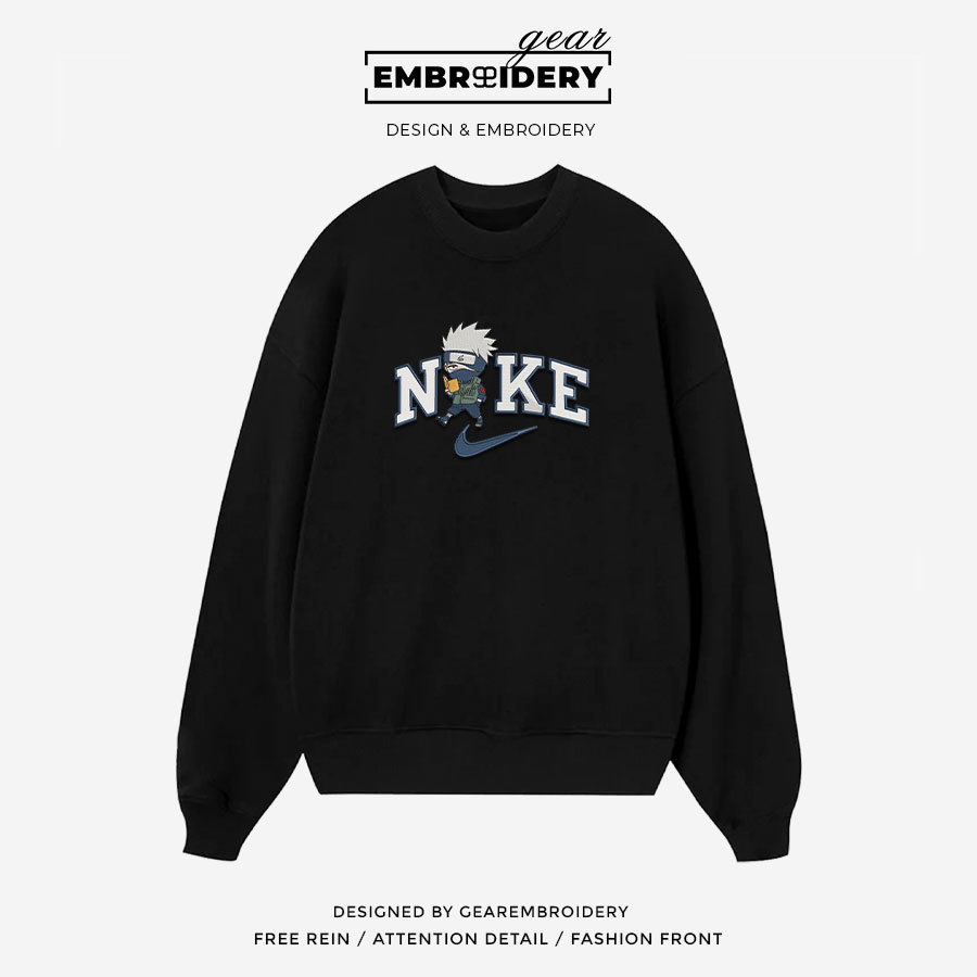 Kakashi nike nike Naruto Anime Embroidered Design Personalized Embroidered T Shirt Sweatshirt Hoodie Clothing NRT099
