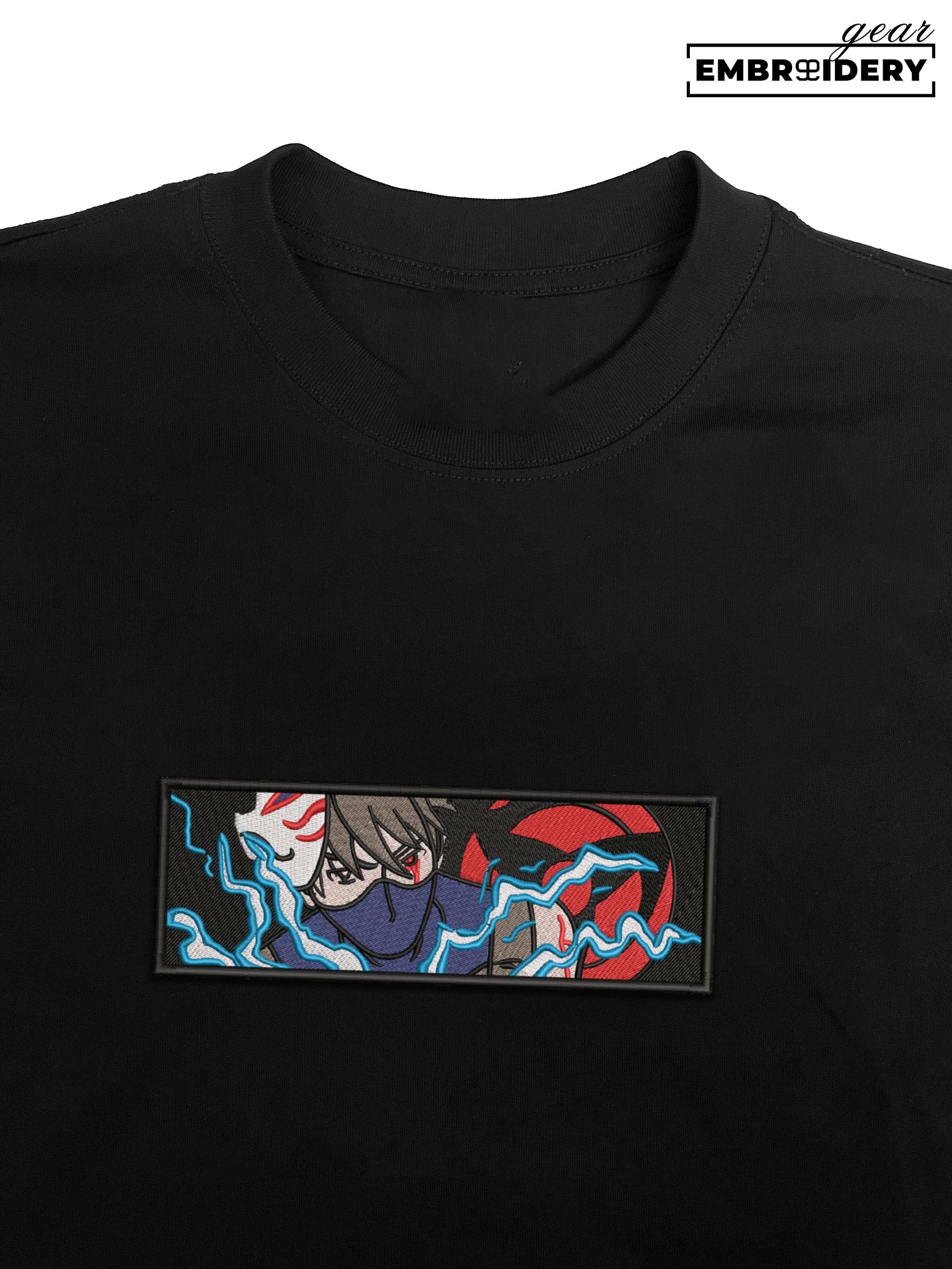 Kakashi Naruto Anime Embroidered Design Personalized Embroidered T Shirt Sweatshirt Hoodie Clothing NRT089